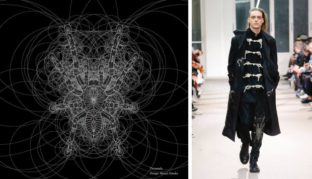 Yohji Yamamotoの新作に採用された波戸場承龍さんのデザイン。