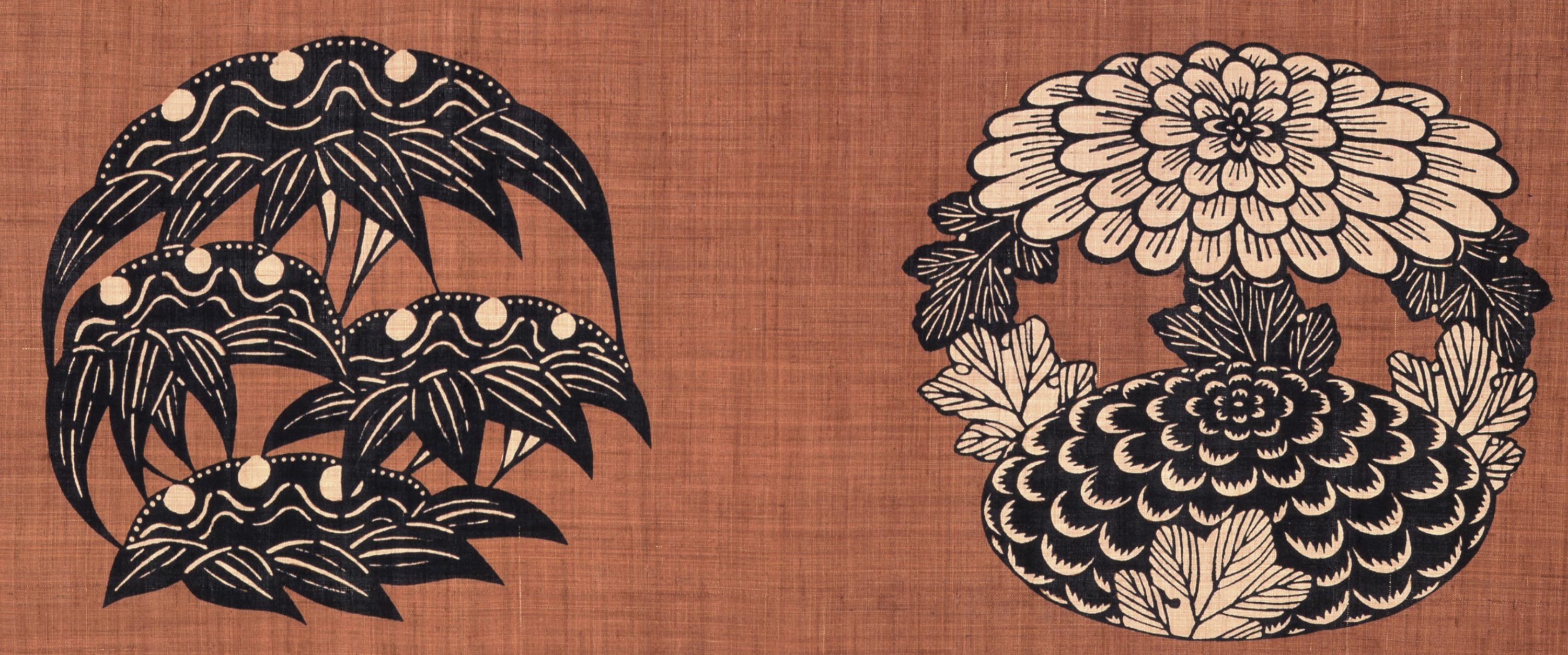 慶應◆人間国宝【芹沢銈介】作 型絵染『竜田川』シート 状態極上 本物保証！③ 慶應◇人間国宝芹沢銈介作 型絵染『竜田川』シート 状態極上 本物