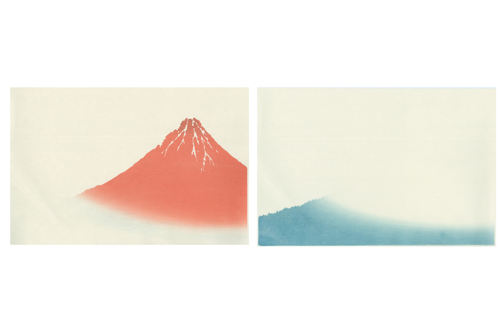赤富士の２色のグラデーション