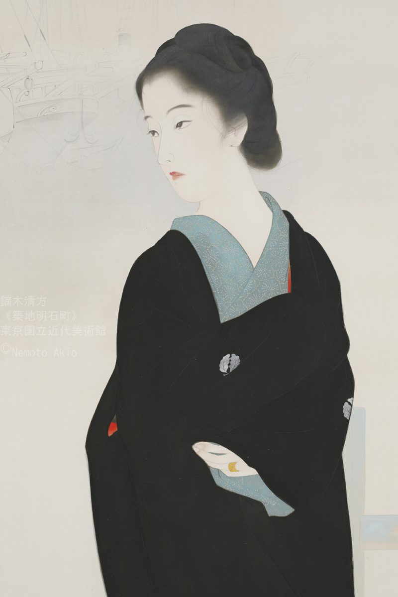 【105】鏑木清方　秋粧　美人画　彩色木版画　手摺　額装 Yahoo!オークション -「鏑木清方」の落札相場・落札価格