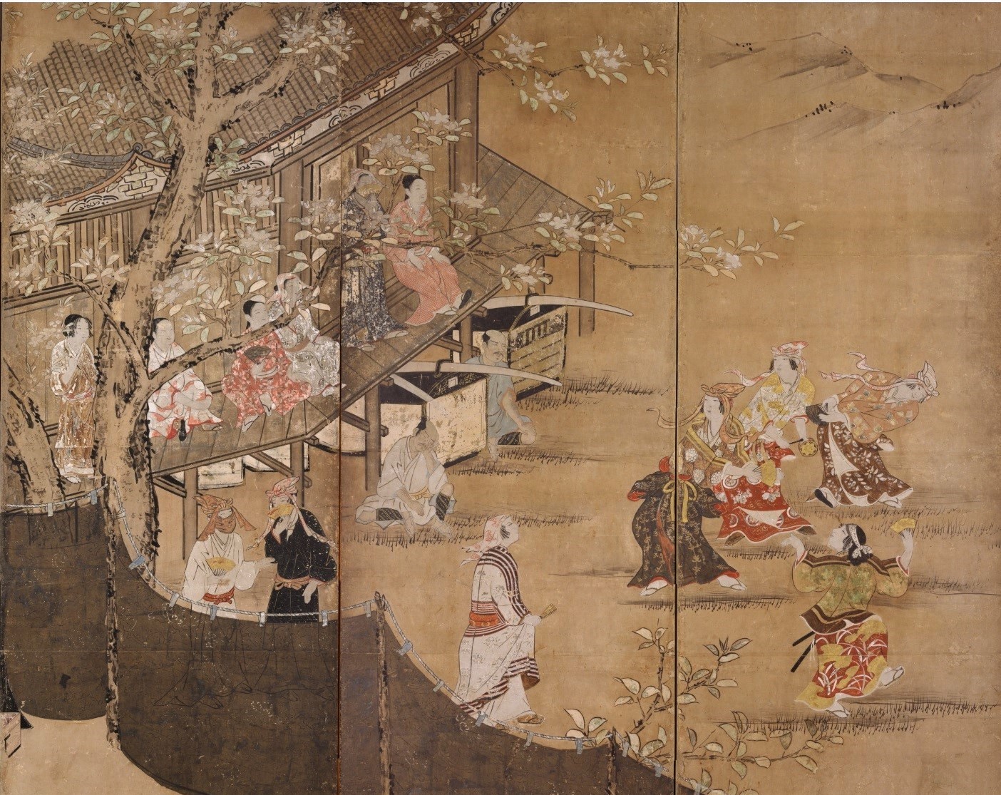 狩野長信「花下遊楽図屛風」を解説！ 戦国時代のピクニック画の最高峰 