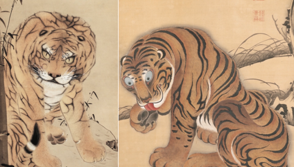 かわいい虎の絵画で比較 長沢蘆雪と伊藤若冲の違いを見る 和樂web 日本文化の入り口マガジン