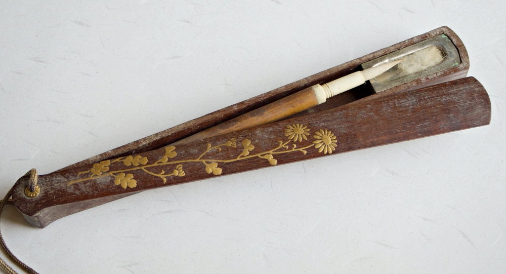 年代物　工芸品　矢立　筆付き　平安時代、鎌倉時代の携帯用筆記具　松尾芭蕉も愛用