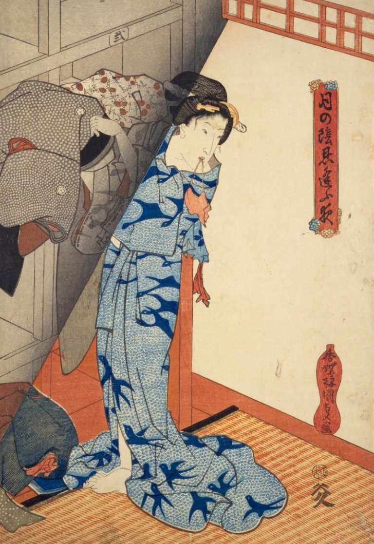 スタバ木版画　浮世絵（ukiyo-e）樋口次郎　歌川国貞　江戸期　当時物 版画