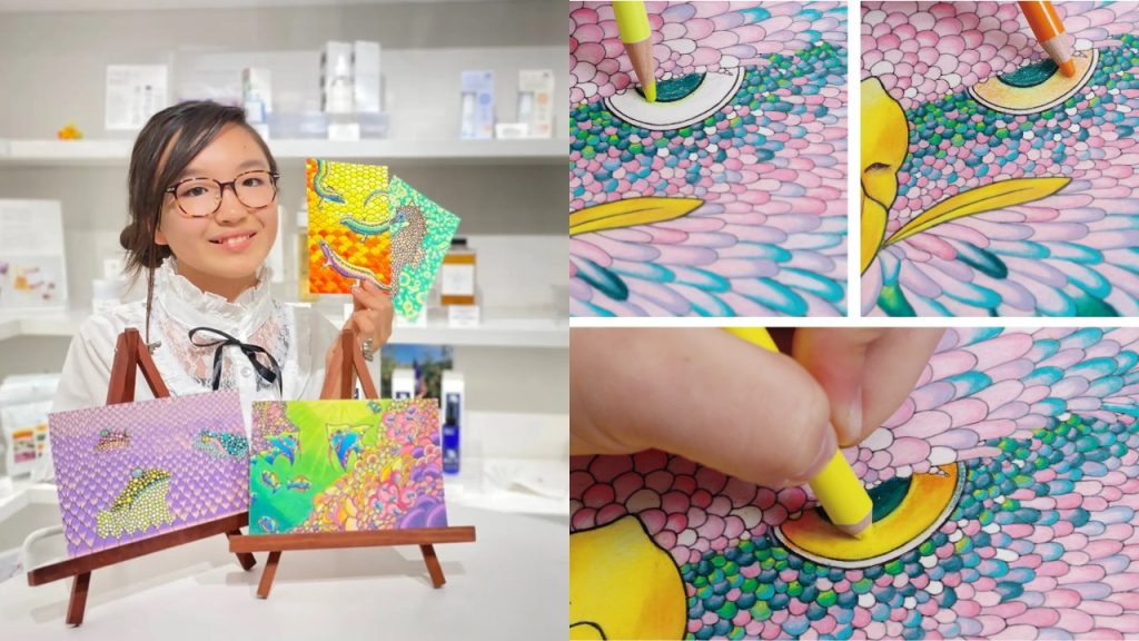 北斎道子【モンパルナスの夜明け】人気女流現代作家 葛飾北斎による浮世絵「Girl and the Moon」